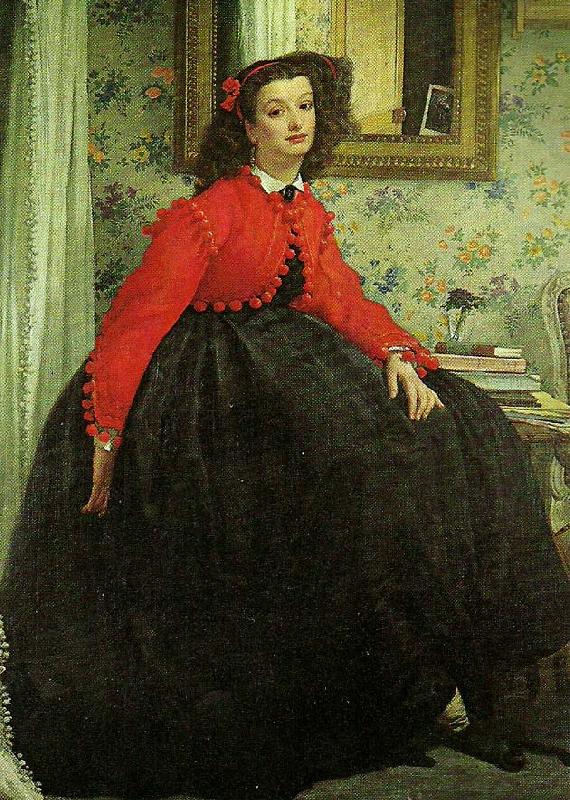 James Tissot portrait of a lady, c. oil painting image